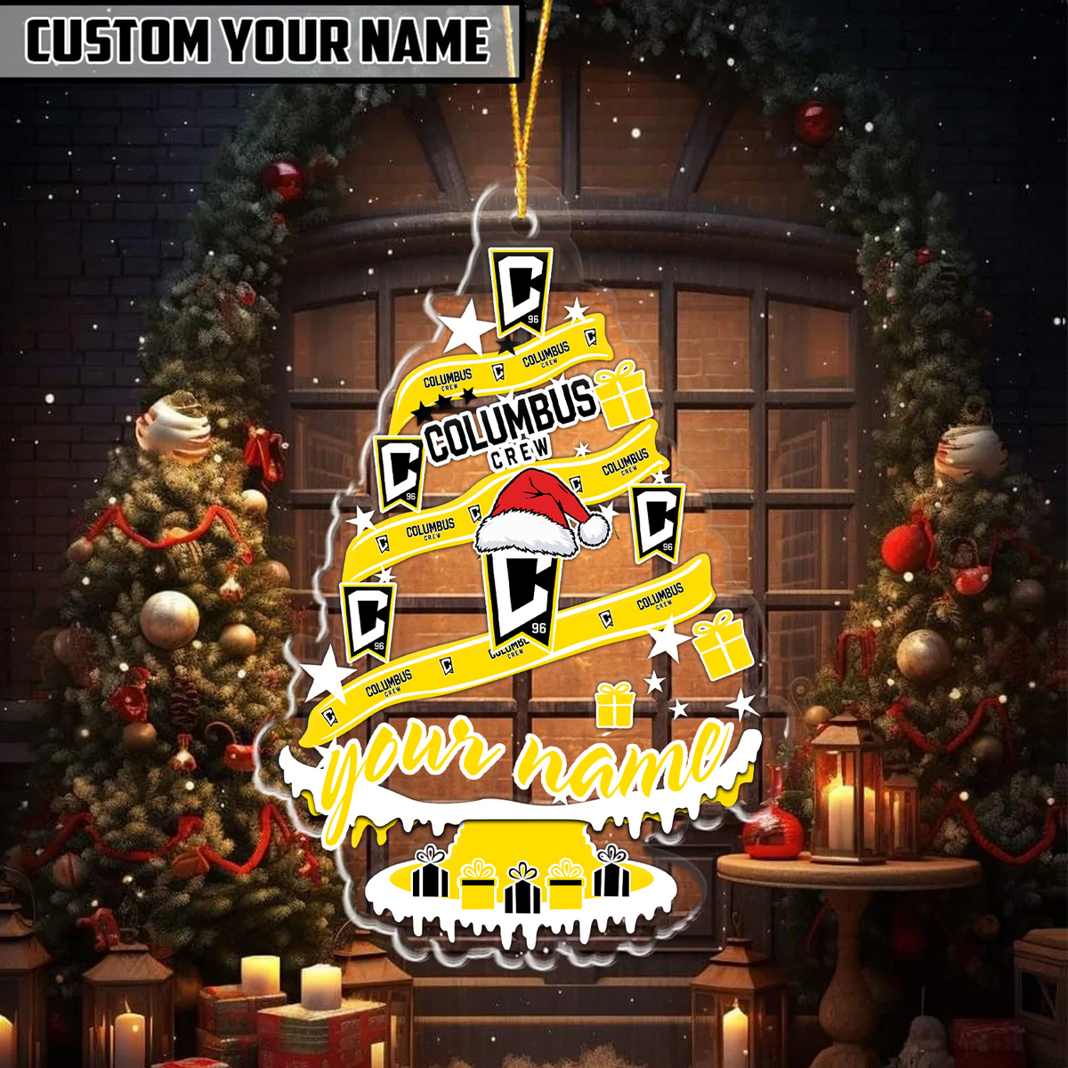 [GOAL DEAL] NEW CUSTOMIZED MLS08 CLC COLUMBUS CREW CHRISTMAS ACRYLIC ORNAMENT