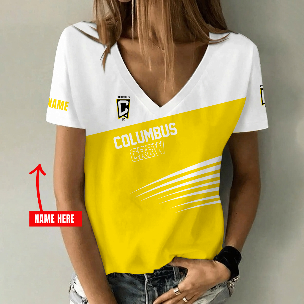 [GOAL DEAL] NEW CUSTOMIZED MLS08 CLC COLUMBUS CREW V-NECK FEMALE SHIRT