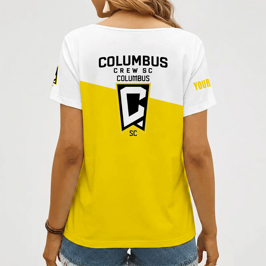 [GOAL DEAL] NEW CUSTOMIZED MLS08 CLC COLUMBUS CREW V-NECK FEMALE SHIRT