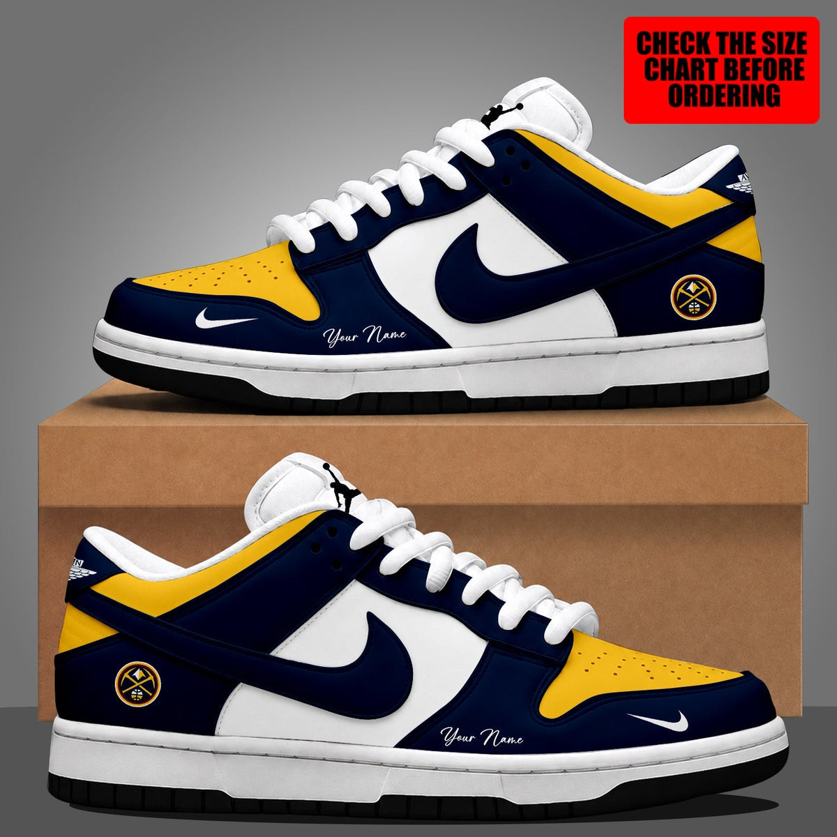 [SLAM DUNK DEAL] NEW CUSTOMIZED NBA08 DNU DENVER NUGGETS DUNK LOW SHOES