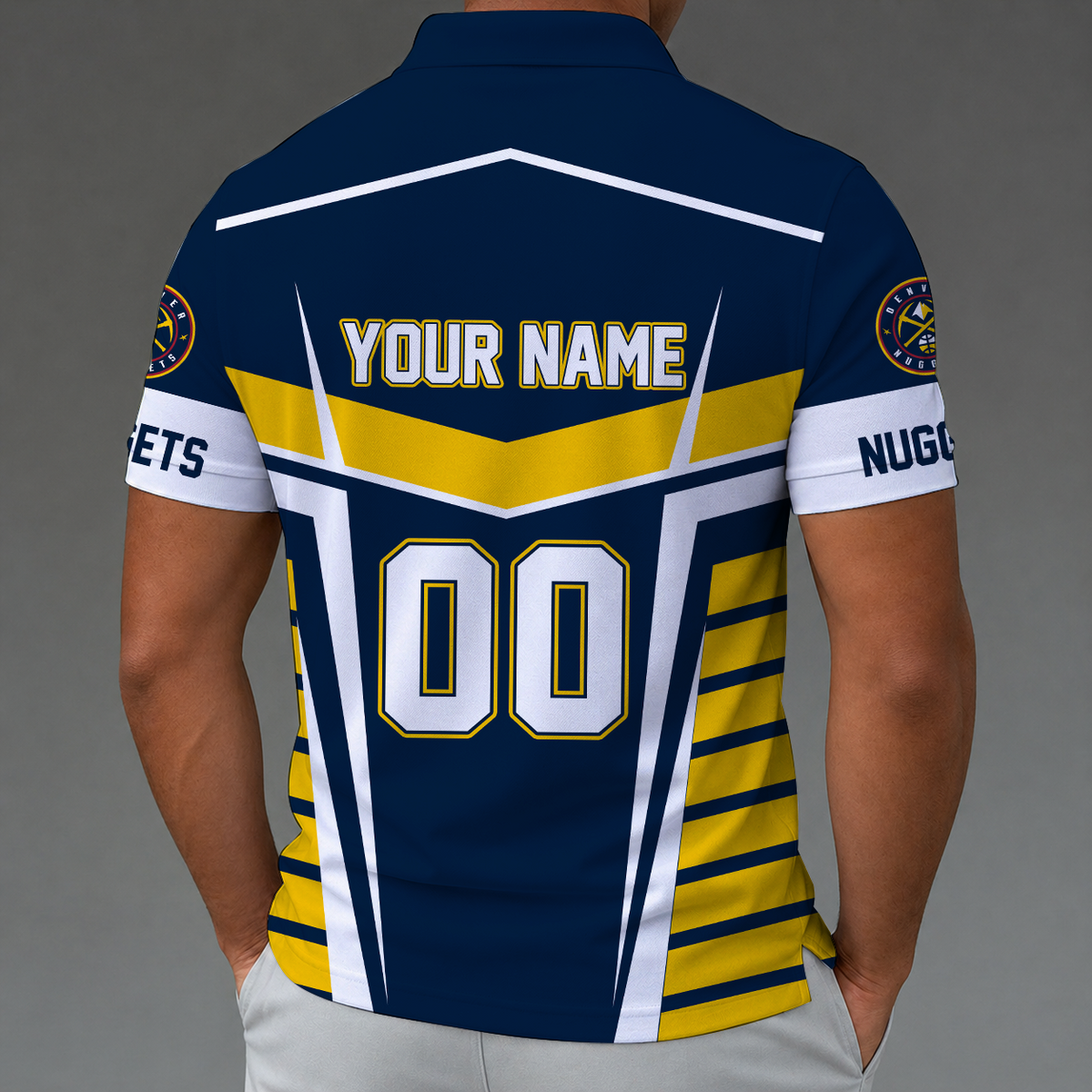 [HOT DEAL] NEW CUSTOMIZED NBA08 DNU DENVER NUGGETS ZIP POLO SHIRT