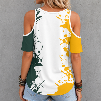 [TOUCHDOWN DEAL] NEW CUSTOMIZED NFL08 GBP GREEN BAY PACKERS CRISS CROSS V-NECK TOP