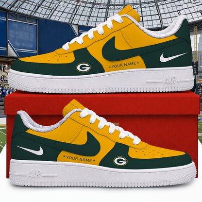 [TOUCHDOWN DEAL] NEW CUSTOMIZED NFL08 GBP GREEN BAY PACKERS AF1 SHOES