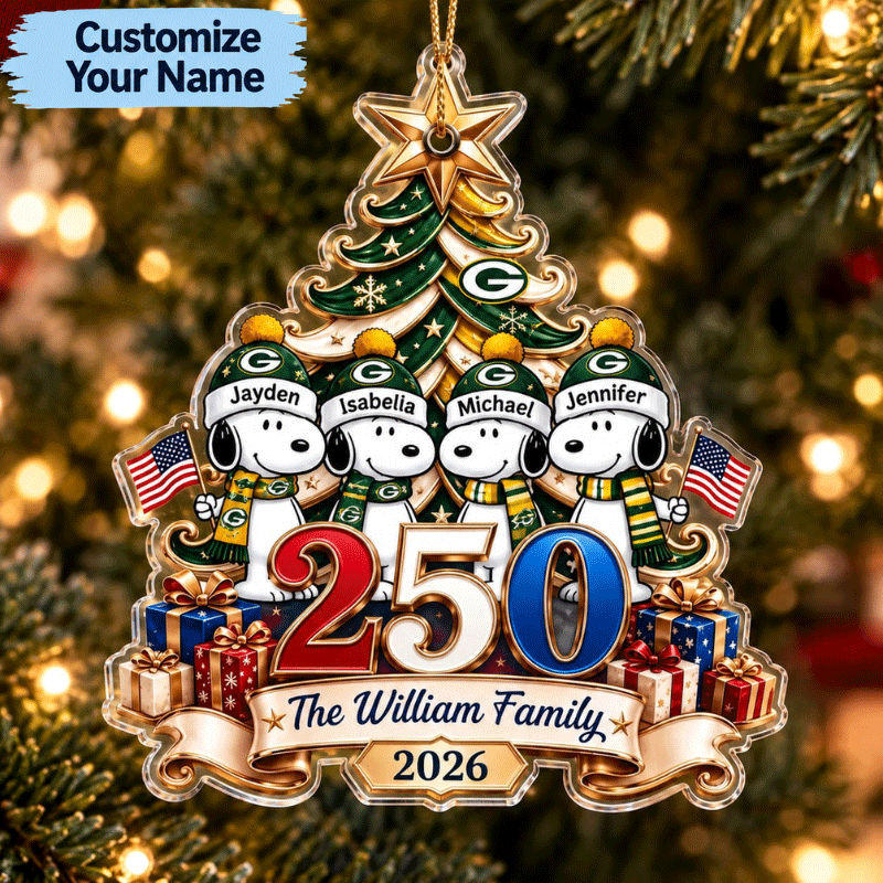 [TOUCHDOWN DEAL] NEW CUSTOMIZED NFL08 GBP GREEN BAY PACKERS CHRISTMAS ACRYLIC ORNAMENT