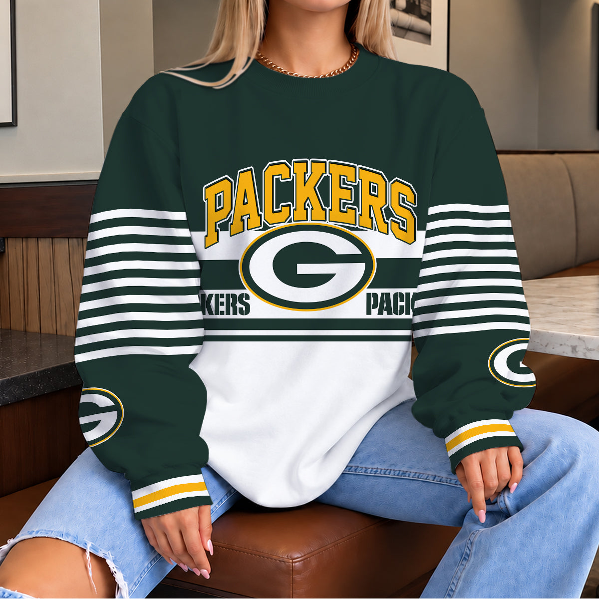 [TOUCHDOWN DEAL] NEW CUSTOMIZED NFL08 GBP THE PACKERS UNISEX SWEATSHIRT