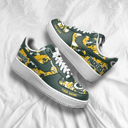 [TOUCHDOWN DEAL] NEW CUSTOMIZED NFL08 GBP GREEN BAY PACKERS AF1 SNEAKERS