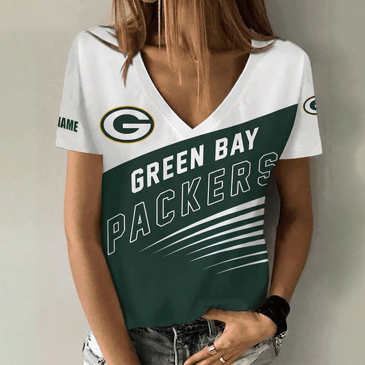 [TOUCHDOWN DEAL] NEW CUSTOMIZED NFL08 GBP GREEN BAY PACKERS V-NECK FEMALE SHIRT