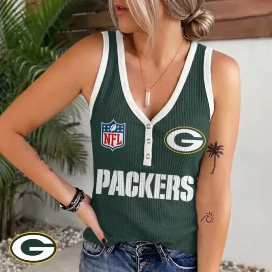 [TOUCHDOWN DEAL] NEW CUSTOMIZED NFL08 GBP GREEN BAY PACKERS WOMEN'S V-NECK TANK TOP
