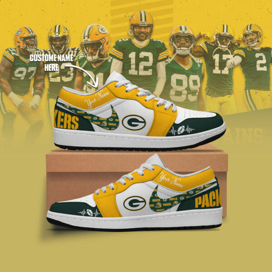 [TOUCHDOWN DEAL] NEW CUSTOMIZED NFL08 GBP GREEN BAY PACKERS AIR JORDAN LOW SHOES