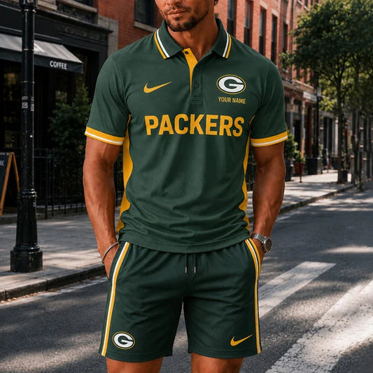 [TOUCHDOWN DEAL] NEW CUSTOMIZED NFL08 GBP GREEN BAY PACKERS POLO SHIRT & SHORT PANTS
