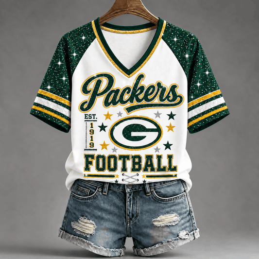 [TOUCHDOWN DEAL] NEW CUSTOMIZED NFL08 GBP THE PACKERS BUC-EE'S V-NECK FEMALE SHIRT