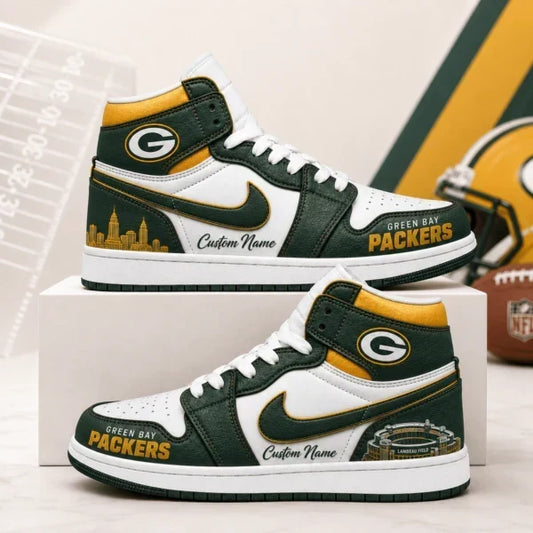 [TOUCHDOWN DEAL] NEW CUSTOMIZED NFL08 GBP GREEN BAY PACKERS AIR JORDAN 1