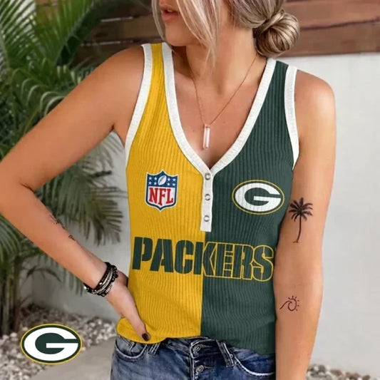 [TOUCHDOWN DEAL] NEW CUSTOMIZED NFL08 GBP GREEN BAY PACKERS WOMEN'S V-NECK TANK TOP
