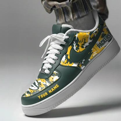 [TOUCHDOWN DEAL] NEW CUSTOMIZED NFL08 GBP GREEN BAY PACKERS AF1 SNEAKERS