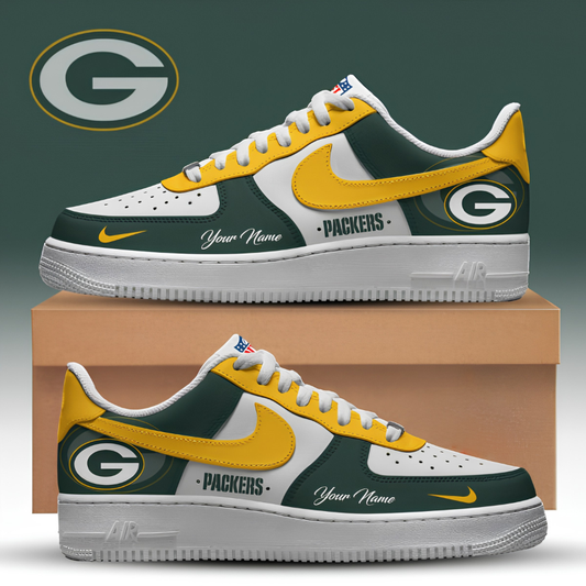 [TOUCHDOWN DEAL] NEW CUSTOMIZED NFL08 GBP GREEN BAY PACKERS AF1 SNEAKERS