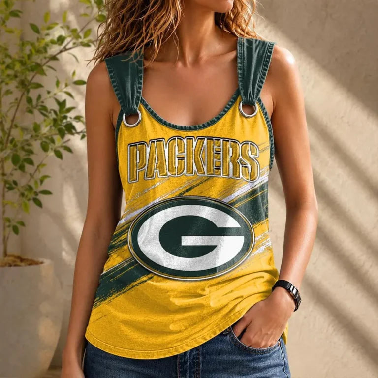 [TOUCHDOWN DEAL] NEW CUSTOMIZED NFL08 GBP GREEN BAY PACKERS O-RING SHOULDER TANK TOP