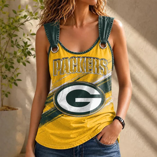 [TOUCHDOWN DEAL] NEW CUSTOMIZED NFL08 GBP GREEN BAY PACKERS O-RING SHOULDER TANK TOP