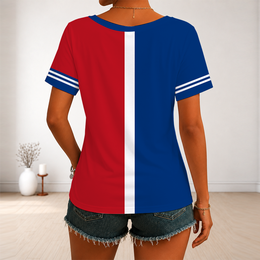 [HOMERUN DEAL] NEW CUSTOMIZED MLB08 TRS TEXAS RANGERS V-NECK FEMALE SHIRT