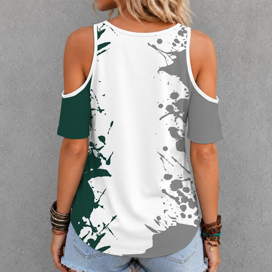 [PUCK DROP DEAL] NEW CUSTOMIZED NCAA MFF08 MSS MICHIGAN STATE SPARTANS CRISS CROSS V-NECK TOP