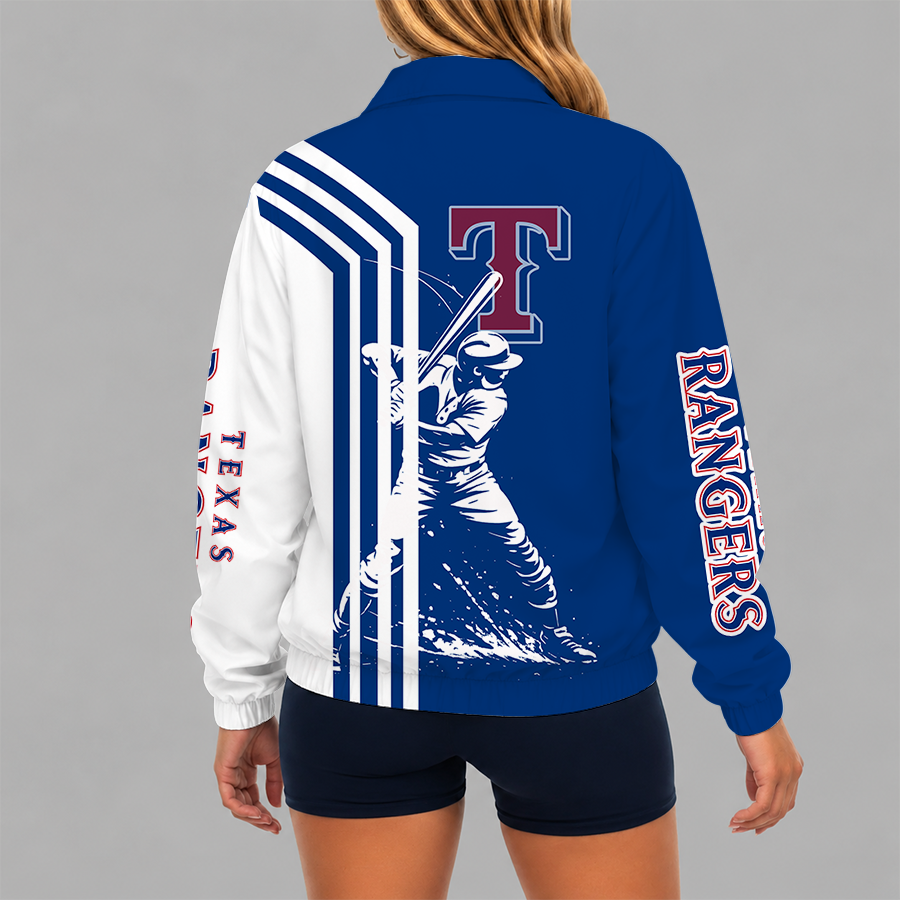 [HOMERUN DEAL] NEW CUSTOMIZED MLB08 TRS TEXAS RANGERS V-NECK ZIPPER SWEATSHIRT JACKET
