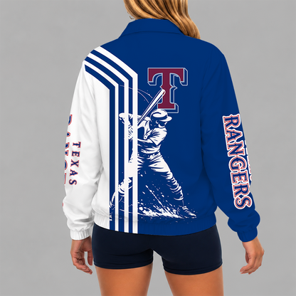 [HOMERUN DEAL] NEW CUSTOMIZED MLB08 TRS TEXAS RANGERS V-NECK ZIPPER SWEATSHIRT JACKET