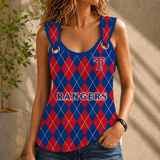[HOMERUN DEAL] NEW CUSTOMIZED MLB08 TRS TEXAS RANGERS O-RING SHOULDER TANK TOP