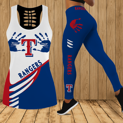 [HOMERUN DEAL] NEW CUSTOMIZED MLB08 TRS TEXAS RANGERS HOLLOW TANK TOP & LEGGINGS SET
