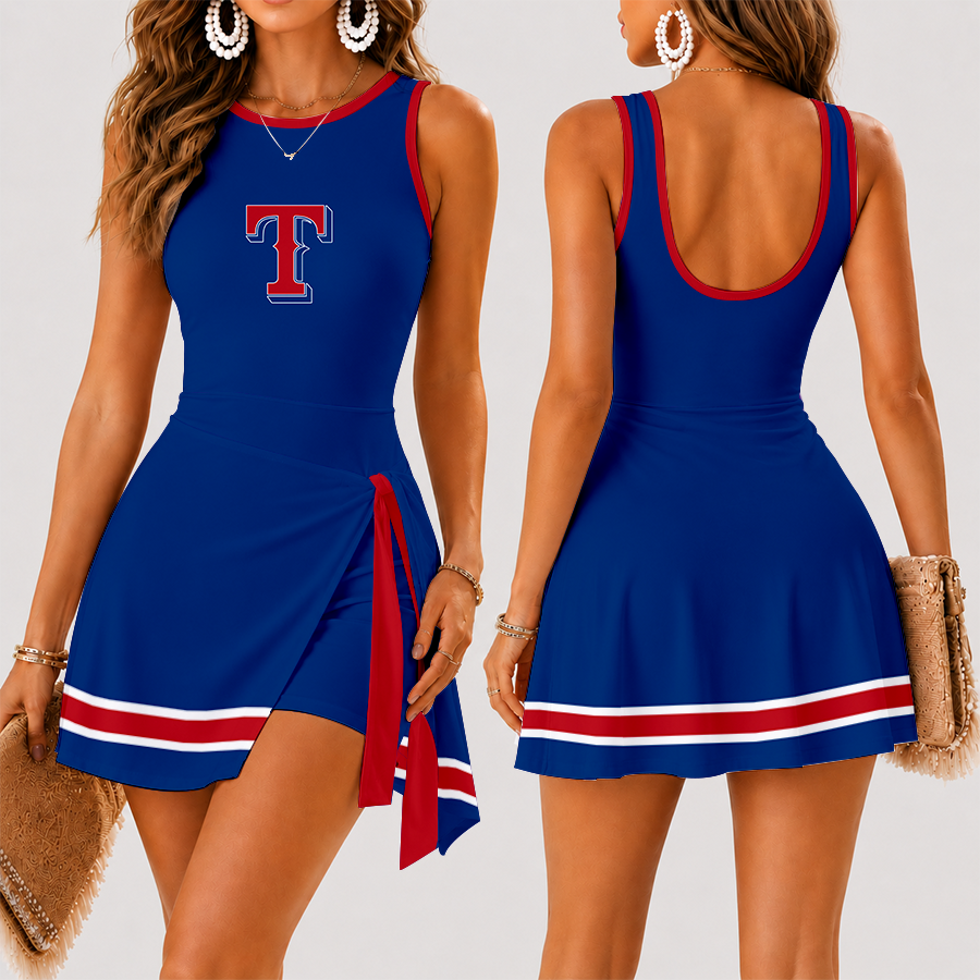 [HOMERUN DEAL] NEW CUSTOMIZED MLB08 TRS TEXAS RANGERS WOMEN'S SUMMER SKORT DRESS