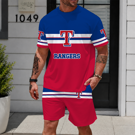 [HOMERUN DEAL] NEW CUSTOMIZED MLB08 TRS TEXAS RANGERS UNISEX T-SHIRT & SHORTS SET
