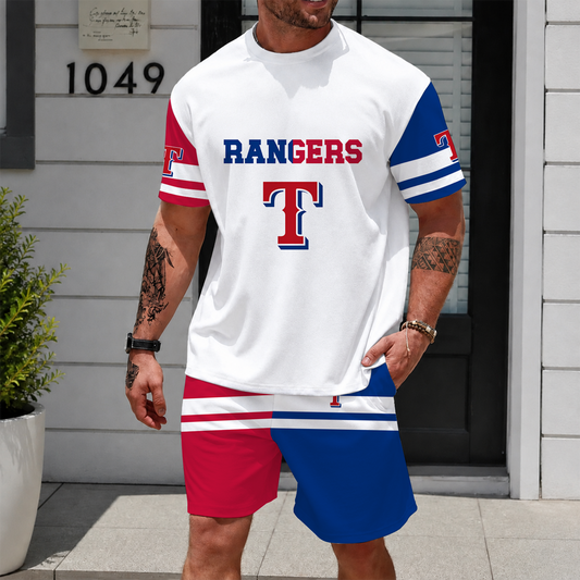 [HOMERUN DEAL] NEW CUSTOMIZED MLB08 TRS TEXAS RANGERS UNISEX T-SHIRT & SHORTS SET