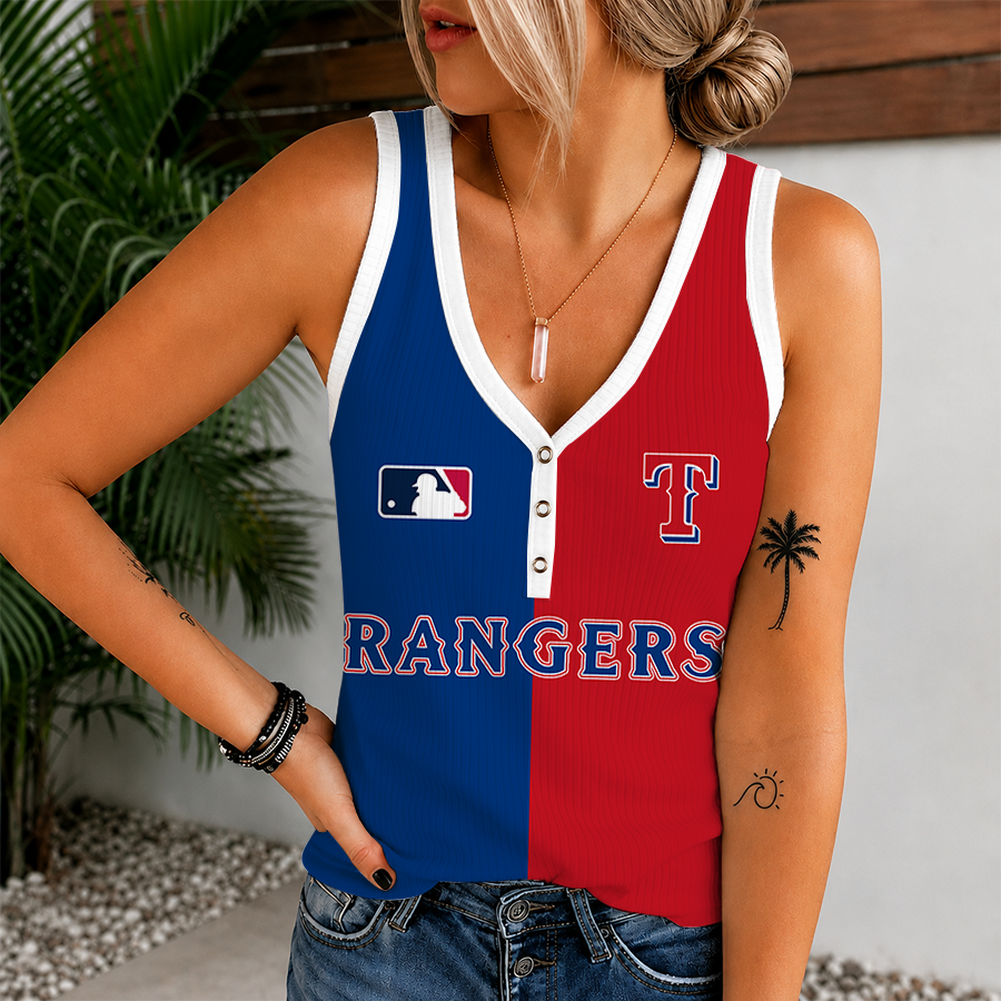 [HOMERUN DEAL] NEW CUSTOMIZED MLB08 TRS TEXAS RANGERS WOMEN'S V-NECK TANK TOP
