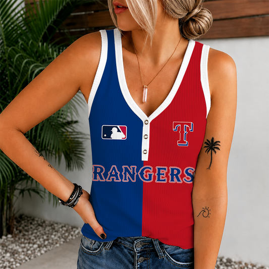 [HOMERUN DEAL] NEW CUSTOMIZED MLB08 TRS TEXAS RANGERS WOMEN'S V-NECK TANK TOP