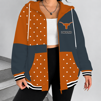 [SLAM DUNK DEAL] NEW CUSTOMIZED NCAA MAM08 TXL TEXAS LONGHORNS STRAPPY ZIP HOODIE