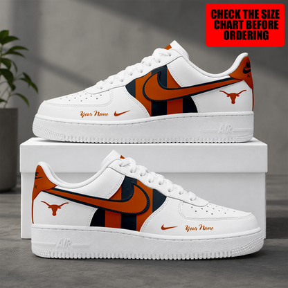 [FAN FAVORITE] NEW CUSTOMIZED NCAA MAM08 TXL TEXAS LONGHORNS STRAPPY AF1 SHOES