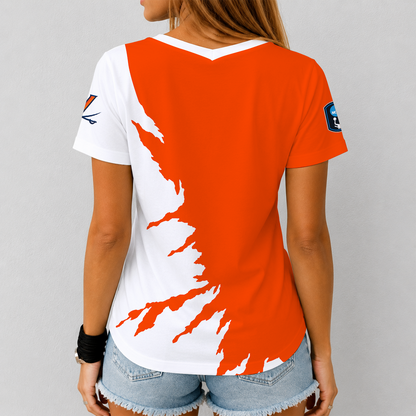 [HOOPS SPECIAL] NEW CUSTOMIZED NCAA CFH08 VIC VIRGINIA CAVALIERS V-NECK FEMALE SHIRT