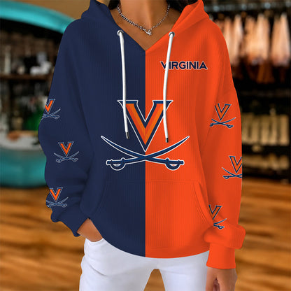 [HOOPS SPECIAL] NEW CUSTOMIZED NCAA CFH08 VIC VIRGINIA CAVALIERS RIBBED HOODIE & SWEATSHIRT