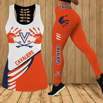 [HOOPS SPECIAL] NEW CUSTOMIZED NCAA CFH08 VIC VIRGINIA CAVALIERS HOLLOW TANK TOP & LEGGINGS SET