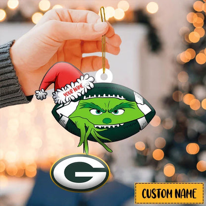[TOUCHDOWN DEAL] NEW CUSTOMIZED NFL08 GBP GREEN BAY PACKERS CHRISTMAS ACRYLIC ORNAMENT