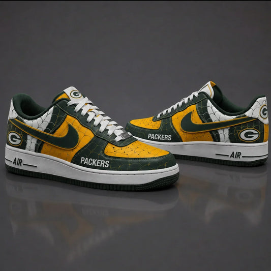 [TOUCHDOWN DEAL] NEW CUSTOMIZED NFL08 GBP GREEN BAY PACKERS x SPIDER AF1 SHOES