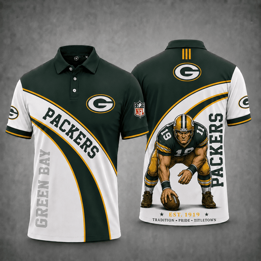 [TOUCHDOWN DEAL] NEW CUSTOMIZED NFL08 GBP GREEN BAY PACKERS POLO SHIRT