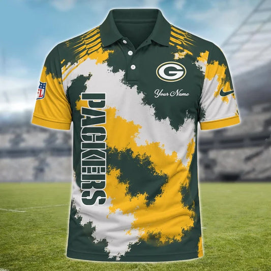 [TOUCHDOWN DEAL] NEW CUSTOMIZED NFL08 GBP GREEN BAY PACKERS MULTICOLOR POLO SHIRT