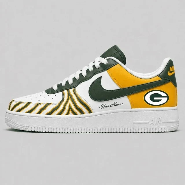 [TOUCHDOWN DEAL] NEW CUSTOMIZED NFL08 GBP GREEN BAY PACKERS AF1 SHOES