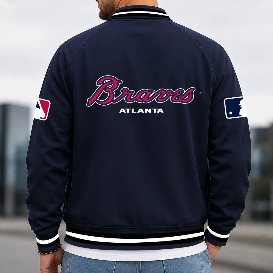 [HOMERUN DEAL] NEW CUSTOMIZED MLB09 ABS ATLANTA BRAVES MULTICOLOR MEN'S CASUAL JACKET