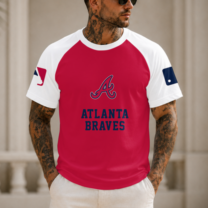 [HOMERUN DEAL] NEW MLB09 ABS ATLANTA BRAVES CUSTOMIZED RAGLAN TEE
