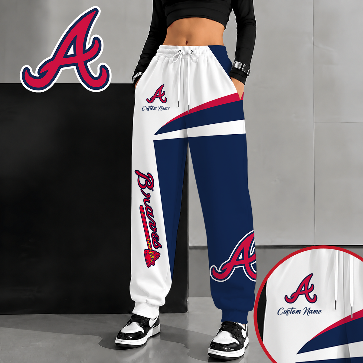 [HOMERUN DEAL] NEW CUSTOMIZED MLB09 ABS ATLANTA BRAVES SWEATPANTS