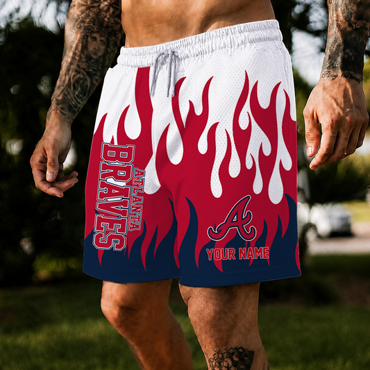 [HOMERUN DEAL] NEW CUSTOMIZED MLB09 ABS ATLANTA BRAVES SHORT PANTS