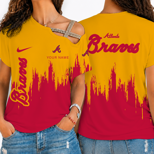 [HOMERUN DEAL] NEW CUSTOMIZED MLB09 ABS ATLANTA BRAVES SHOULDER SHIRT