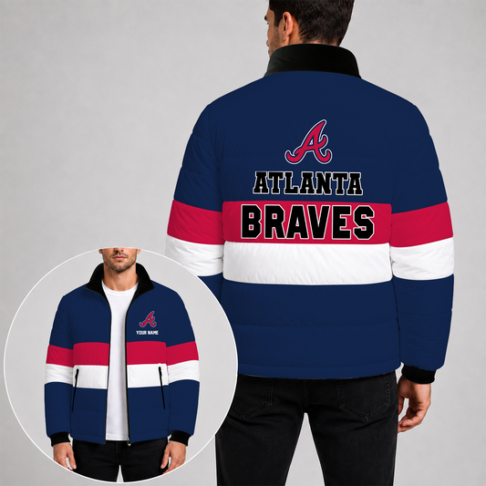 [HOMERUN DEAL] NEW CUSTOMIZED MLB 09 THE BRAVES PUFFER JACKET