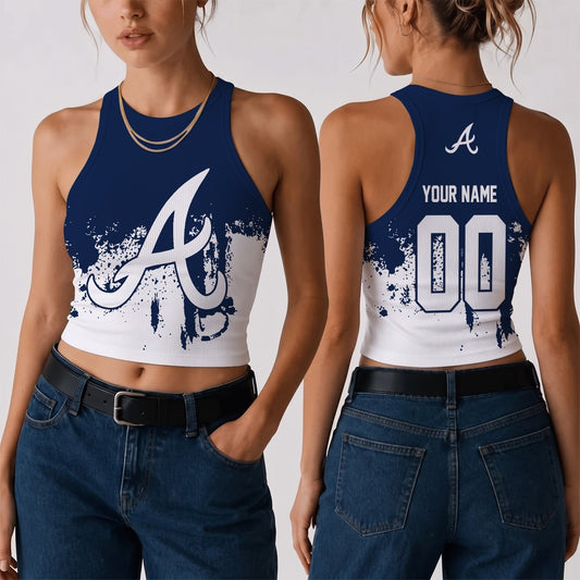 [HOMERUN DEAL] NEW CUSTOMIZED MLB09 ABS THE BRAVES WOMEN'S CROP TOP
