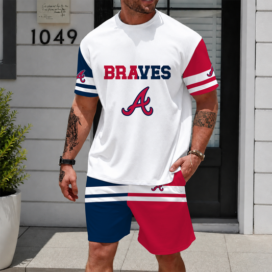 [HOMERUN DEAL] NEW CUSTOMIZED MLB09 ABS ATLANTA BRAVES UNISEX T-SHIRT & SHORTS SET